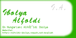 ibolya alfoldi business card